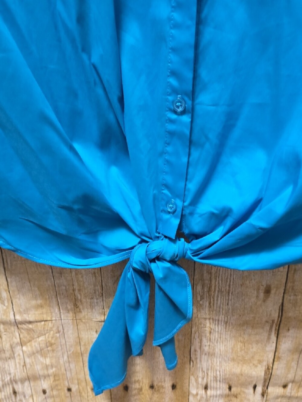 Alex Marie | Bright Teal | Women's | Tie-Front | Button Down Shirt | Sz L - Picture 3 of 7